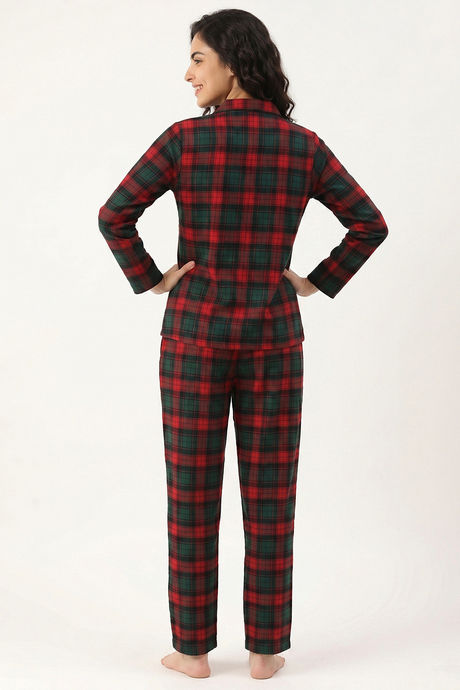 Zivame Flannel Woven Pyjama Set - Alpine Green — image 3